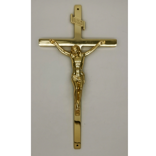Begräbnis Metallkruzifix und Kreuz 8038 liefert der Schatullen-Dekorations-11,5“ in der Goldfarbe