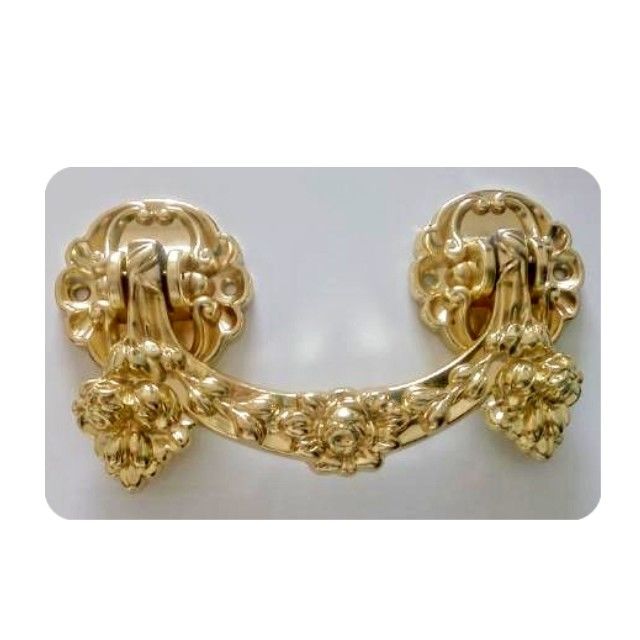 20.5*11.5cm Rose Bud Luxury Antique Coffin Handles Fittings Brass Matte